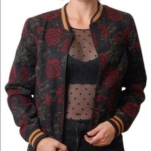 Sanctuary Rose Seduction Floral Print Bomber Jacket XS